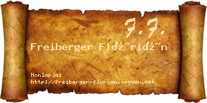 Freiberger Flórián névjegykártya